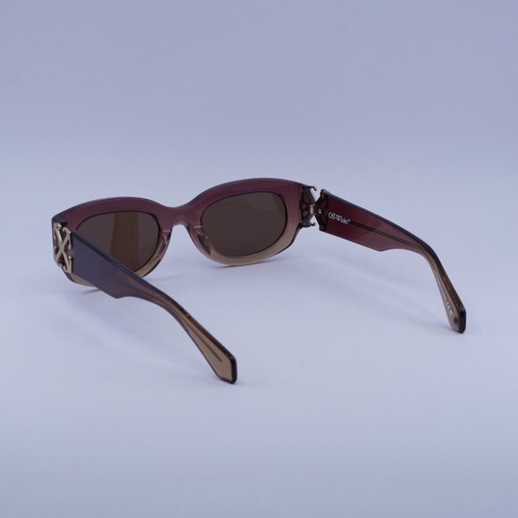 Off-White OERI14E PALMER 316E Sunglasses Burgundy/Nude Oval Frame, Brown Lenses - Picture 6 of 11